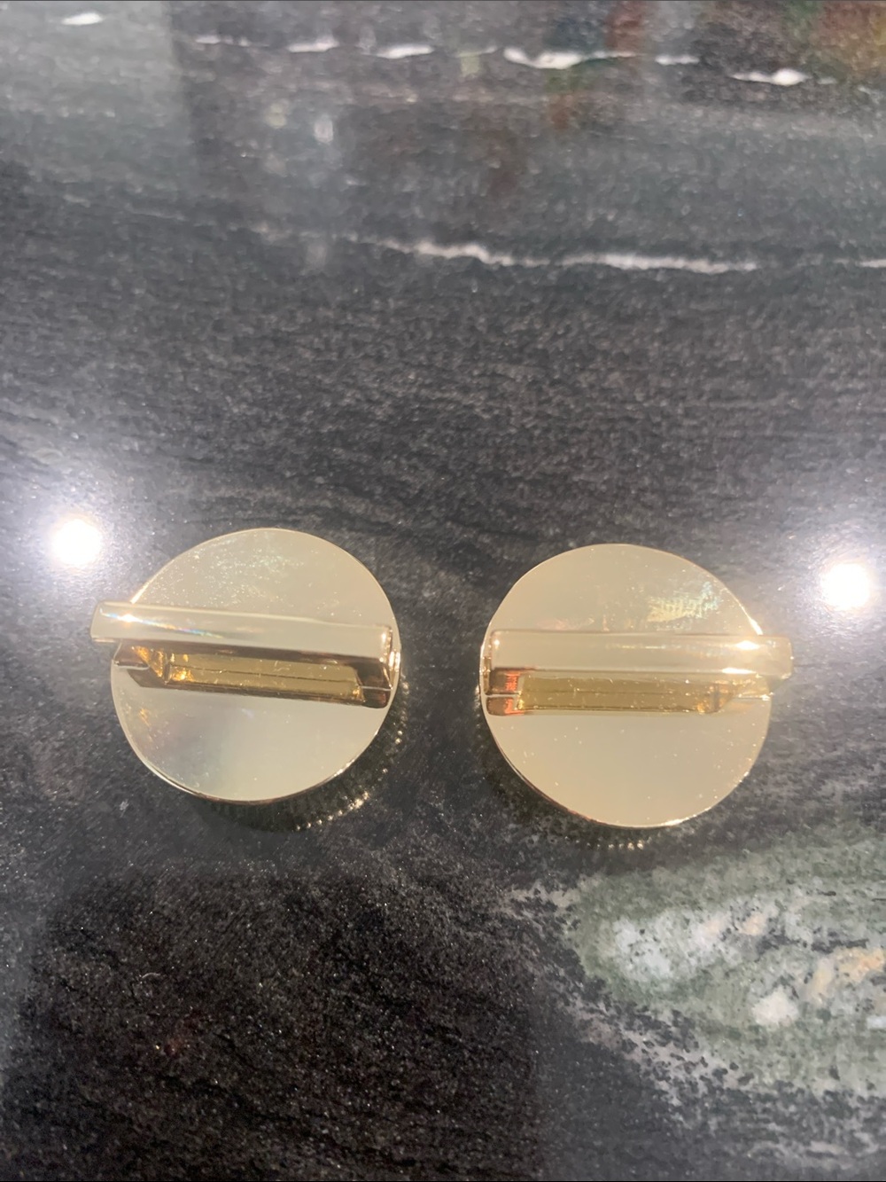 CHANEL Gold-Tone Ribbed CC Buttons - Picture 2 of 3